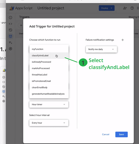 Select classifyAndLabel